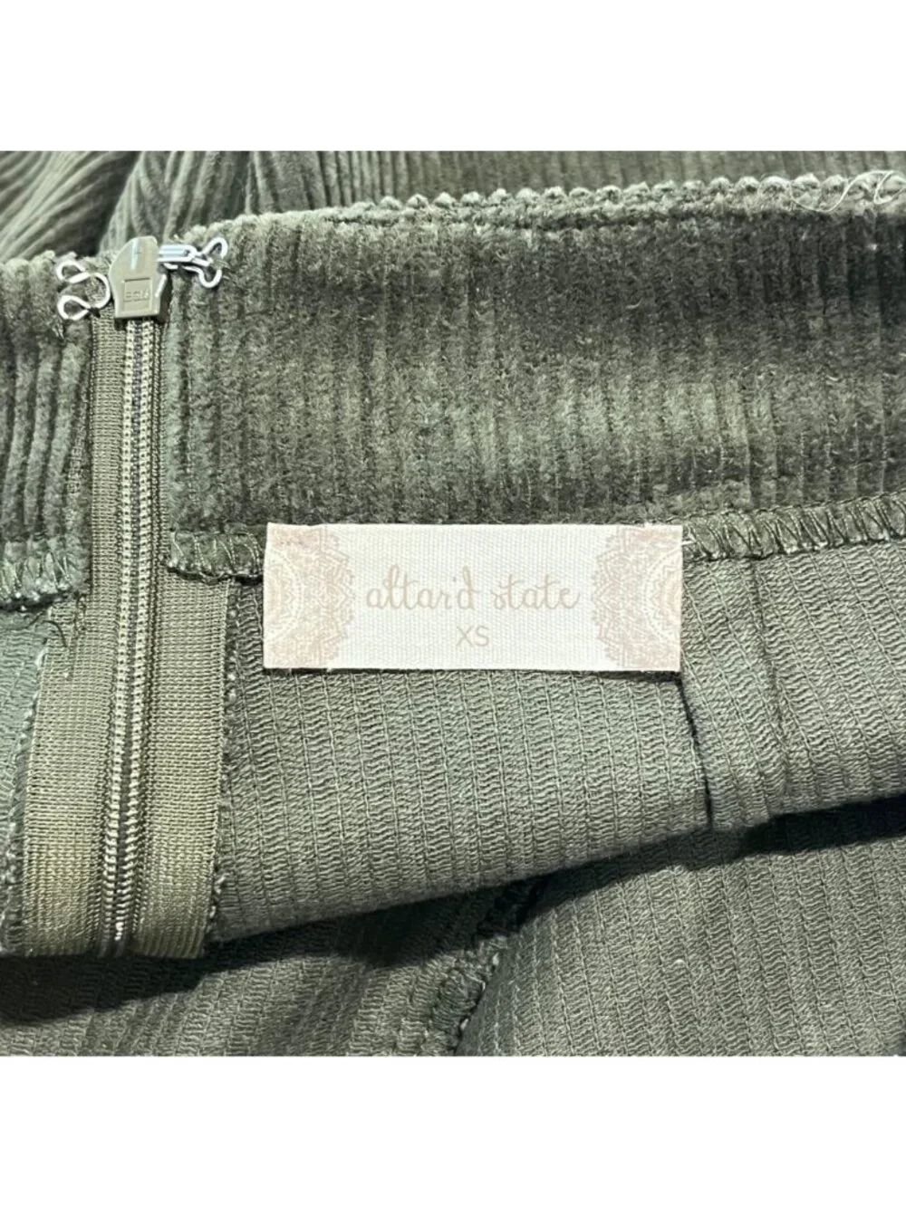 Altar'd State Coruroy Wrap Skort Womens XS Olive Green